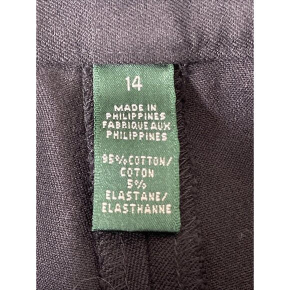 Lauren Ralph Lauren Pants Womens‎ Size 14 Black Gold Button Pocket Office Career - Picture 9 of 14
